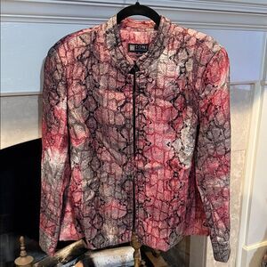 Toni Morgan Women's Snakeskin Print Blazer - Pink and Black Size XL
